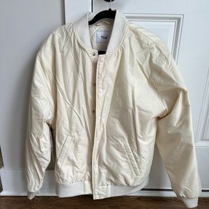 White aritzia bomber athletic jacket